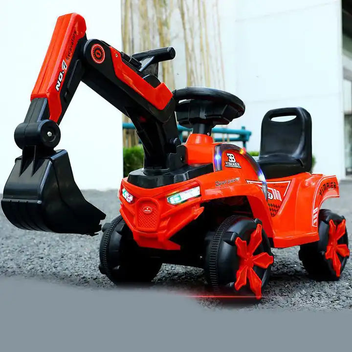 Kids Electric Excavator Tractor Ride-On Car - Cool Construction Toy for Kids