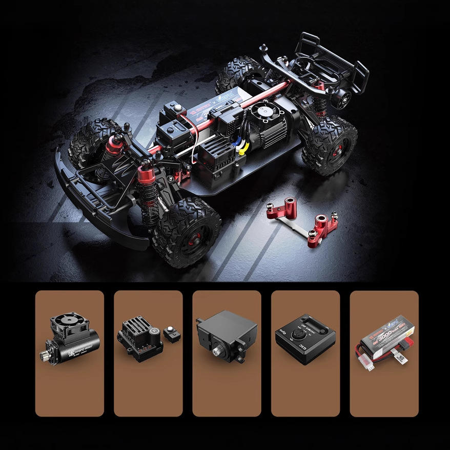 MJX 14211 1/14 4CH 2.4G Brushless 70km/h RC Truck Alloy Metal Chassis - Short Course Rally Car, Red