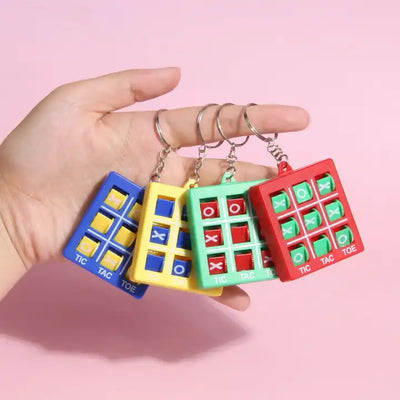 Tic Tac Toe Toy with Keychain - Fun Plastic Educational Game for Kids