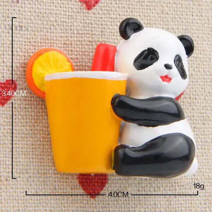 Cute Panda 3D Refrigerator Magnets Cartoon Creative Animal Resin Ornaments Gift Fridge Magnets for Kids