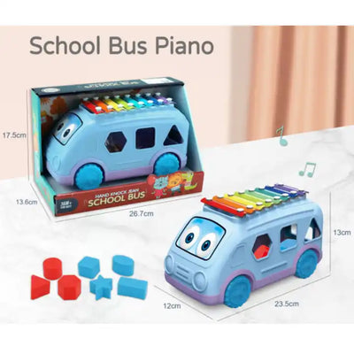 Children?s Educational Musical Bus Toy | Toddler Xylophone Piano | 18 Harp Plastic Toy | Fun Learning Music Play