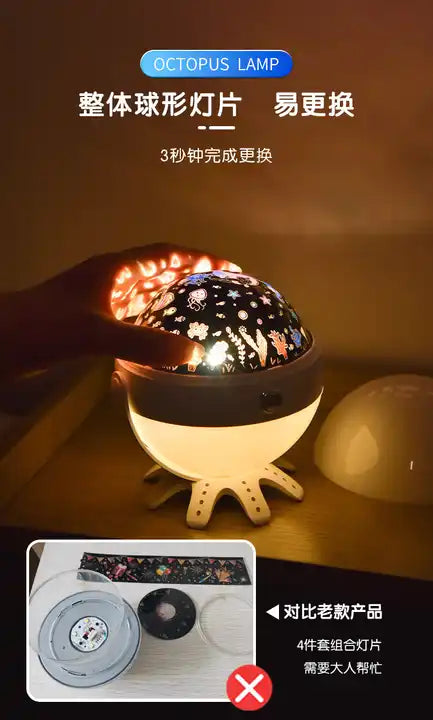 3D LED Custom Music Box for Kids: USB Battery Mini Rabbit Projector Night Light