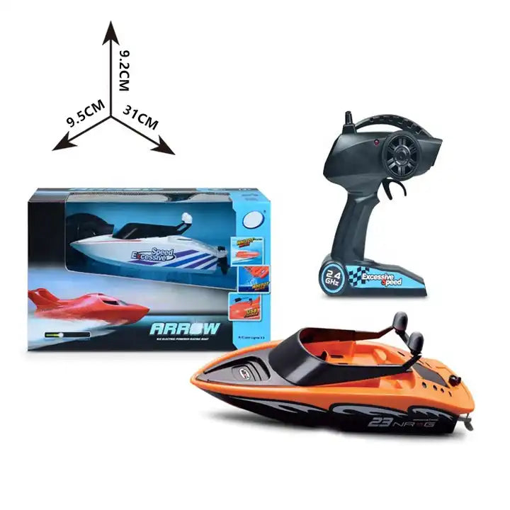 2.4GHz High-Speed 8-10km/h RC Speed Boat - Off-Water Conductive RC Toy for Kids and Teens