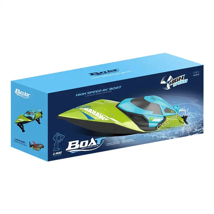 2.4GHz Fast RC Boat with LED Light - High-Speed Remote Control Racing Boat for Pools and Lakes