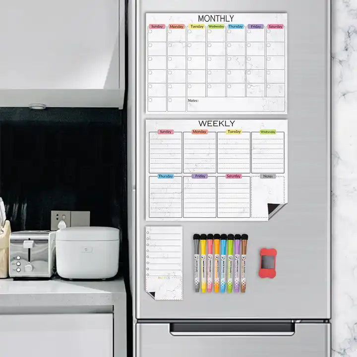 New Weekly Meal Planner Magnetic Calendar Dry Erase Calendar Planner for Kids