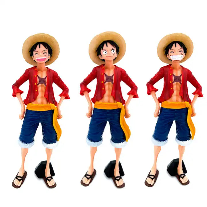 Anime Action Figure - One Piece Monkey D. Luffy with Interchangeable Facial Expressions