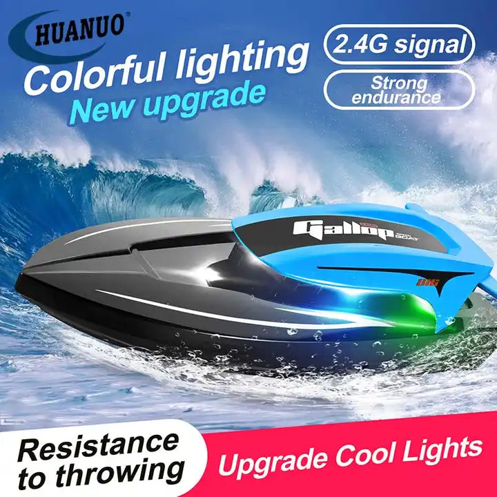 2.4GHz RTR Remote Control Racing Boat - 20KM/H High-Speed Yacht with Lights