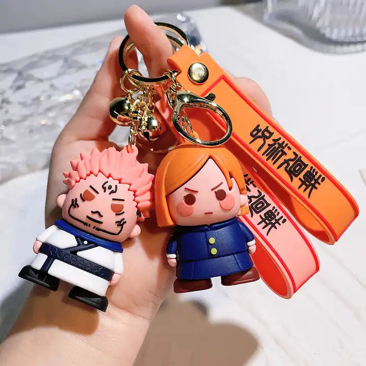 3D Cartoon Jujutsu Kaisen Keychains | Cute Satoru Gojo and Fushiguro Megumi Action Figure Pendants for Anime Fans