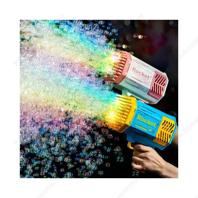 Rocket Bazooka Bubble Gun Rechargeable Electric Bubbles Machine Outdoor Summer Toys for Kids 69holes