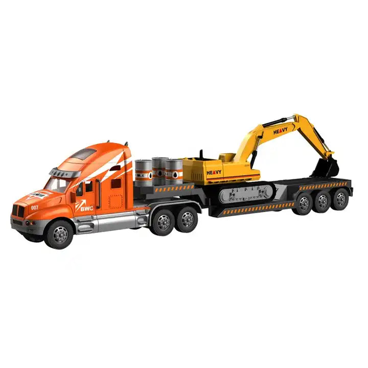 RC Engineering Trailer Toys - 1:14 Remote Control Towing Truck Toy Vehicle for Kids