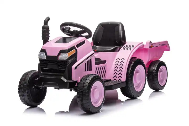 Kids Electric Tractor Ride-On Car with Trailer