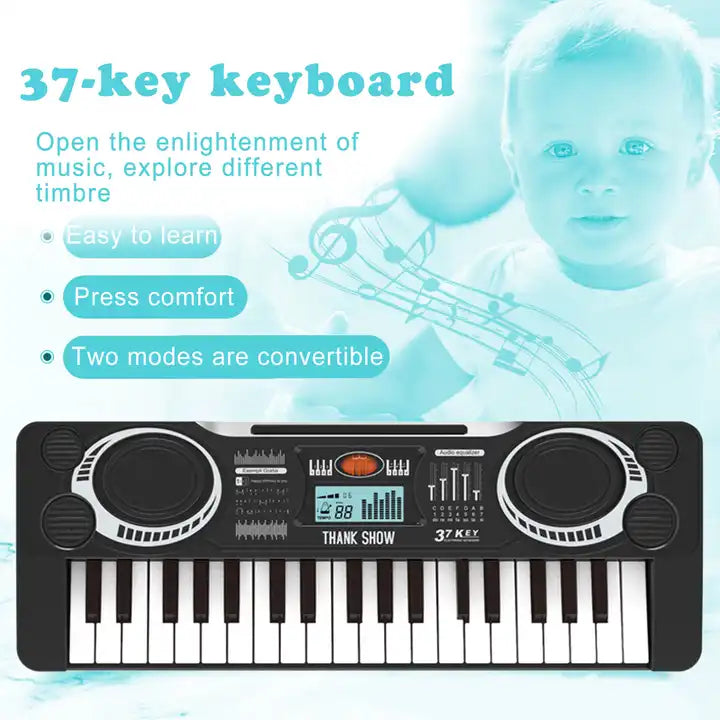 37-Key Dual Mode Multi-Function Keyboard – Electronic Organ Musical Instrument for Kids Ages 3-8 Years