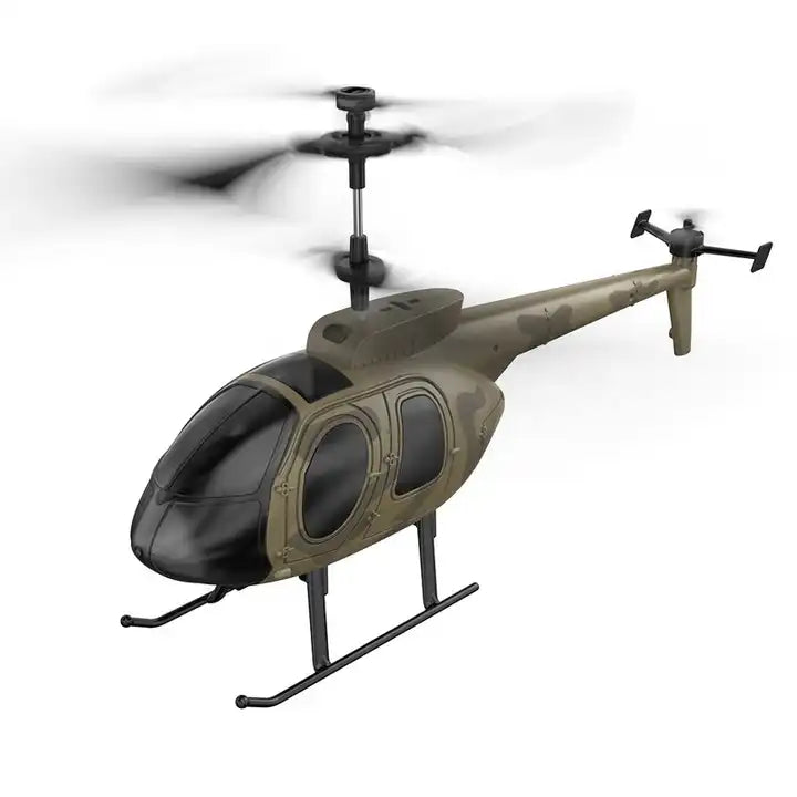 High-performance RC helicopter in flight; keywords: RC helicopters for beginners, best RC helicopters 2024, remote control helicopters with camera, electric RC helicopters, nitro RC helicopters