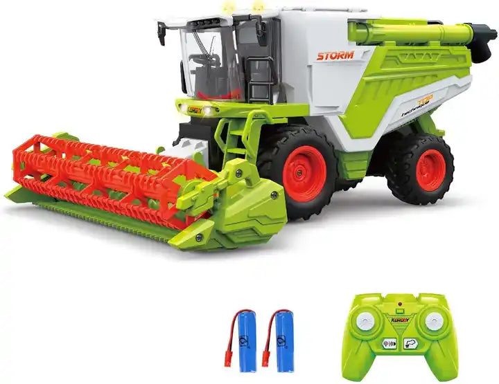 1:24 Scale RC Combine Harvester Truck - 2.4G Remote Control Farm Tractor with Sounds, Lights, and Spray Function