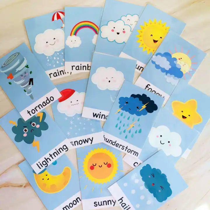 Kid Early Educational Paper Word Learn Card with for Kids Cognitive Cards