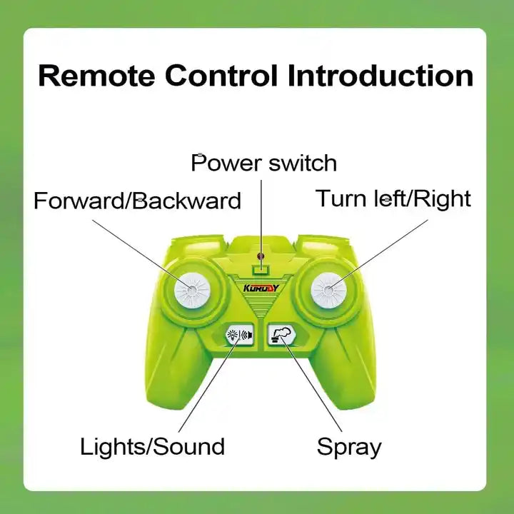 1:24 Scale RC Combine Harvester Truck - 2.4G Remote Control Farm Tractor with Sounds, Lights, and Spray Function