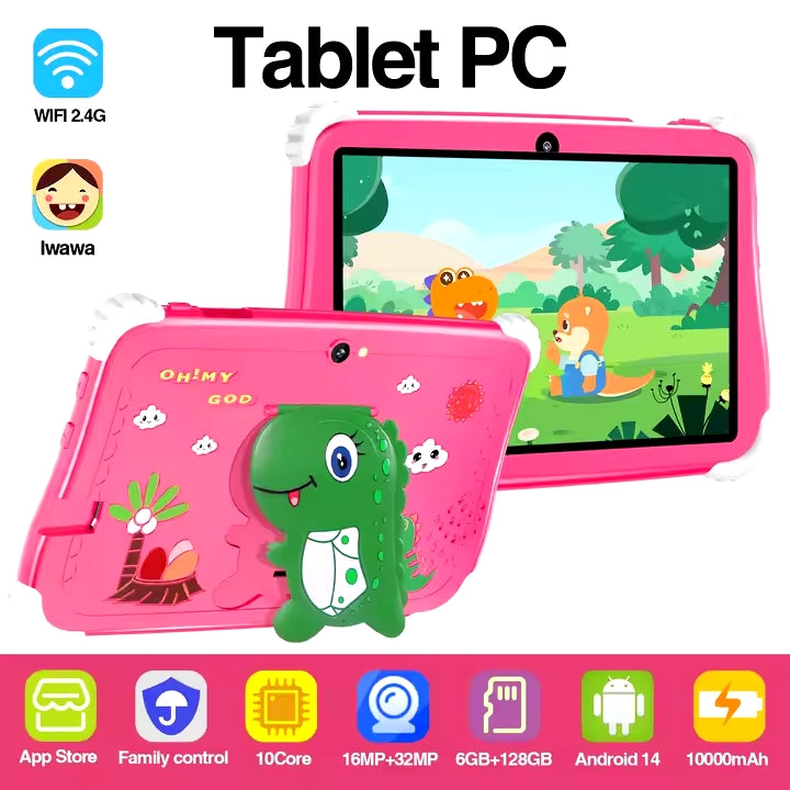 Android 7-Inch Children's Tablet with 6GB RAM & 128GB Storage – Parental Control, Entertainment & Learning Smart Tablet