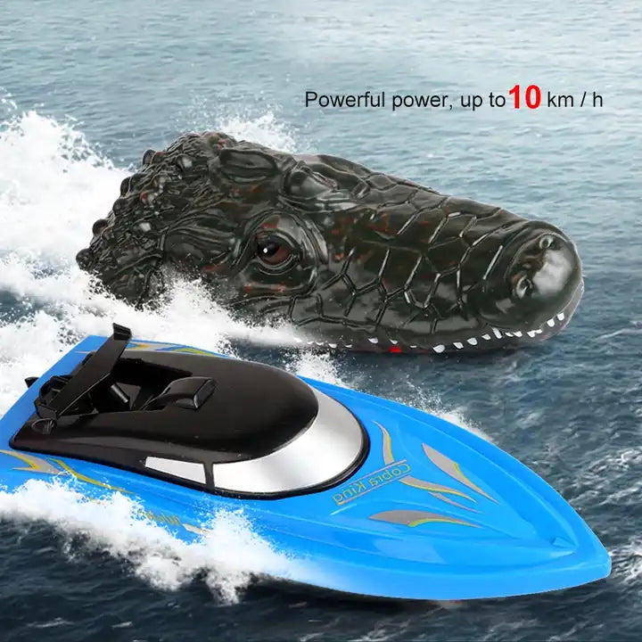 Waterproof 2.4G Remote Control Crocodile Head Racing Speed RC Boat for Kids