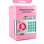 High-Quality Pink Plastic ATM Piggy Bank with Password Protection | Mini Electric Money Box for Kids