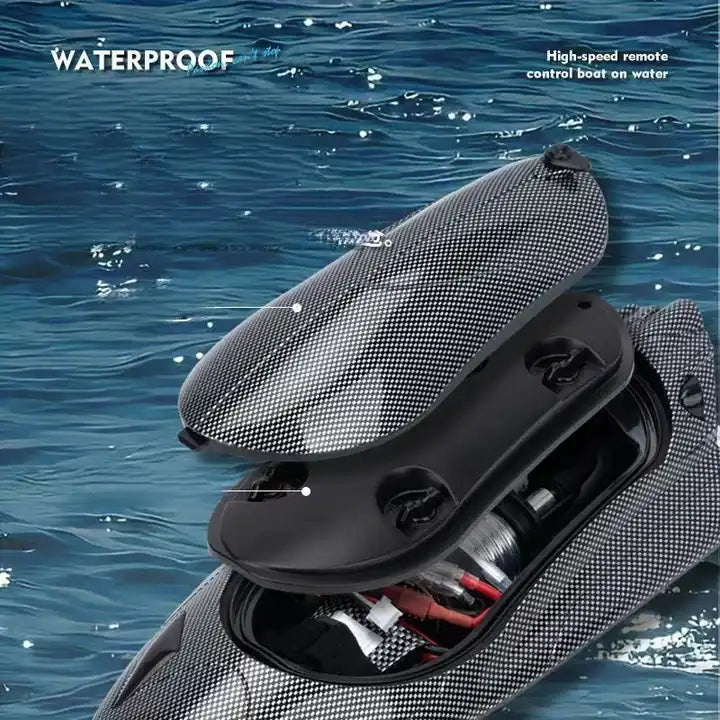 2.4G Carbon Fiber High-Speed RC Boat – Long Battery Life Remote Control Racing Boat for Kids & Adults