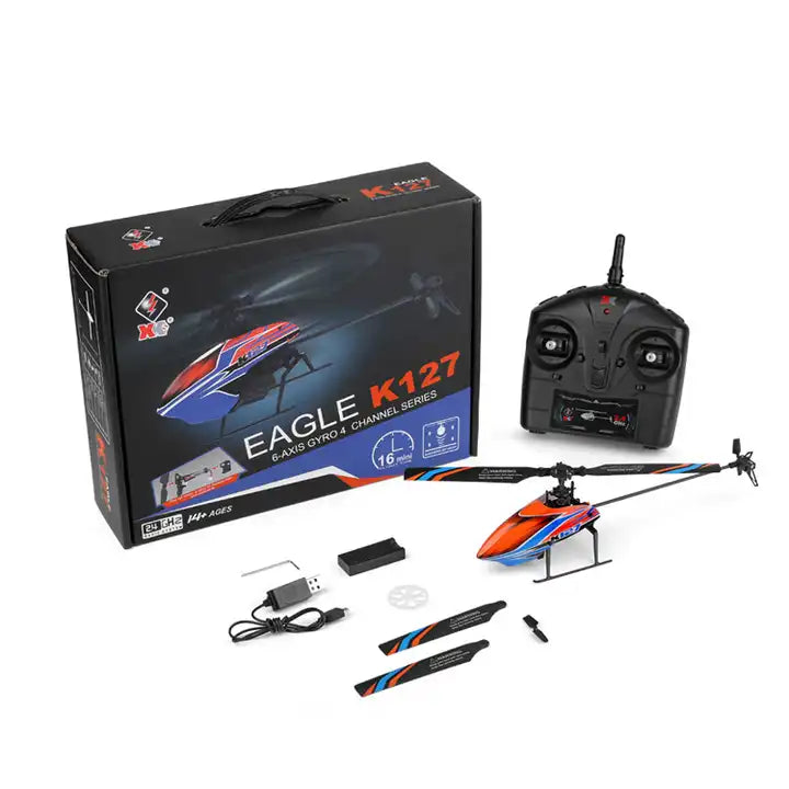 High-performance RC helicopter in flight; keywords: RC helicopters for beginners, best RC helicopters 2024, remote control helicopters with camera, electric RC helicopters, nitro RC helicopters