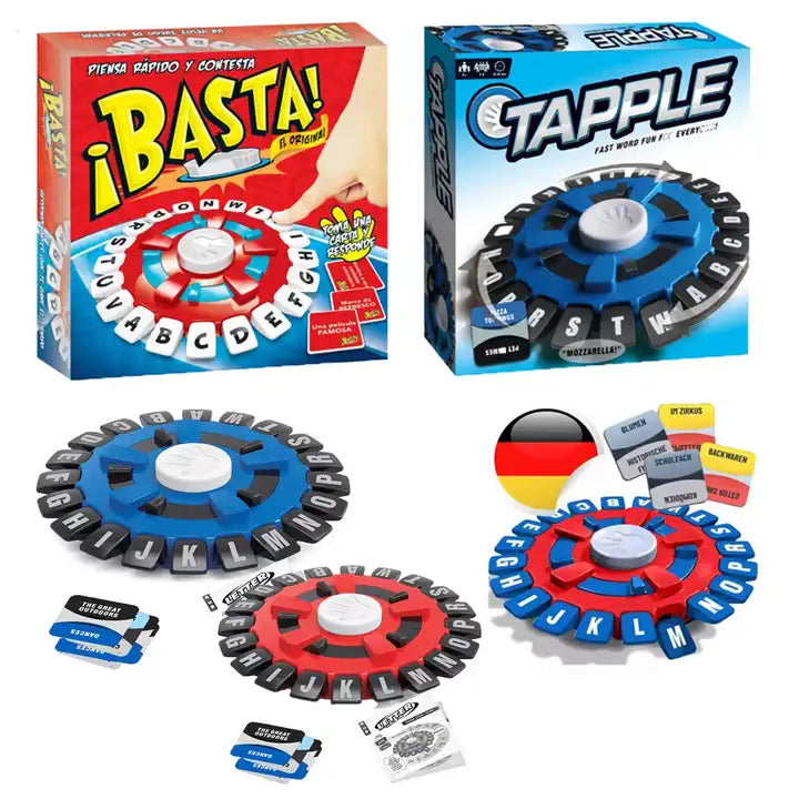 New English Version Quick Thinking Letter Pressing Board Game ? Basta Spanish Tapple Word Game