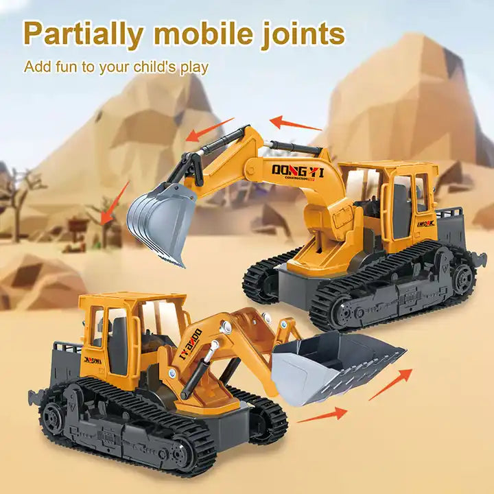 2.4G 6-Channel Metal RC Bulldozer - Construction Vehicle with Lights and Sound