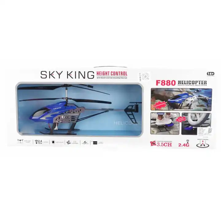 RC Helicopter Toy - High Air Pressure 2.4G Large Alloy 3.5 Way Remote Control Helicopter