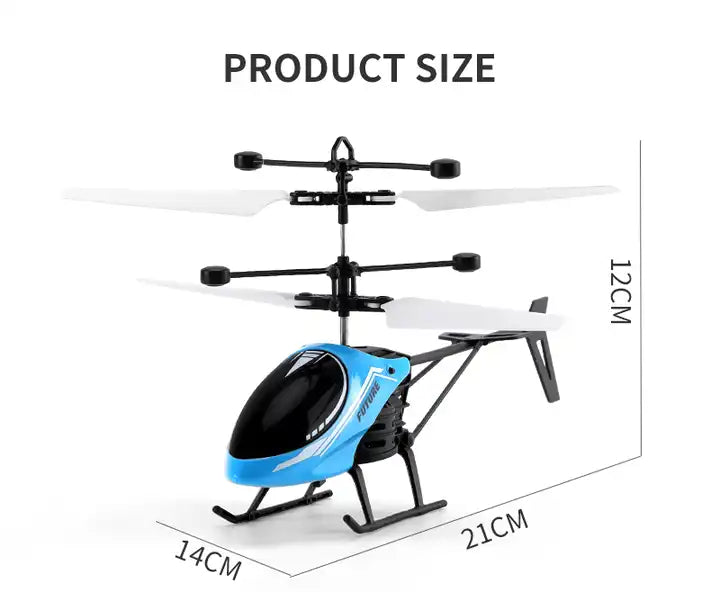 RC Mini Helicopter Model with Color Light - Remote Control Flying Toy Plane