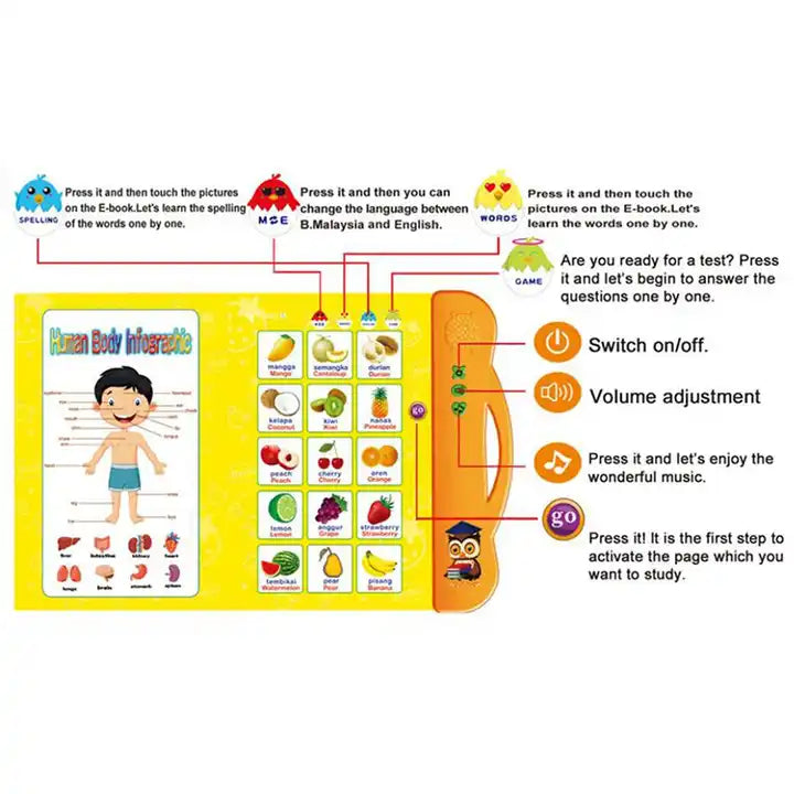 Malaysian Point Reading Smart Learning Machine | Children's Early Education Toy for Interactive Learning