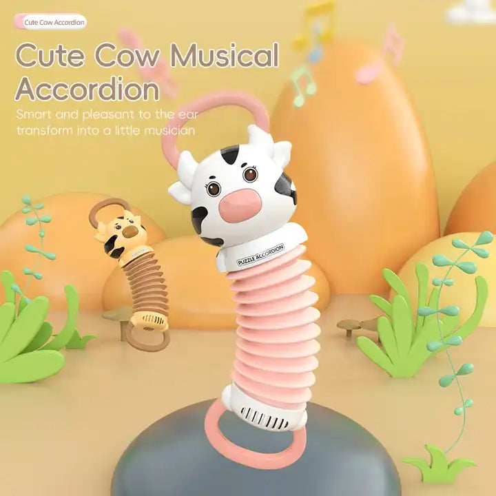 Cartoon Cow Accordion Baby Music Toy | Sensory Cognition Instrument for Kids | Perfect Gift for Infants