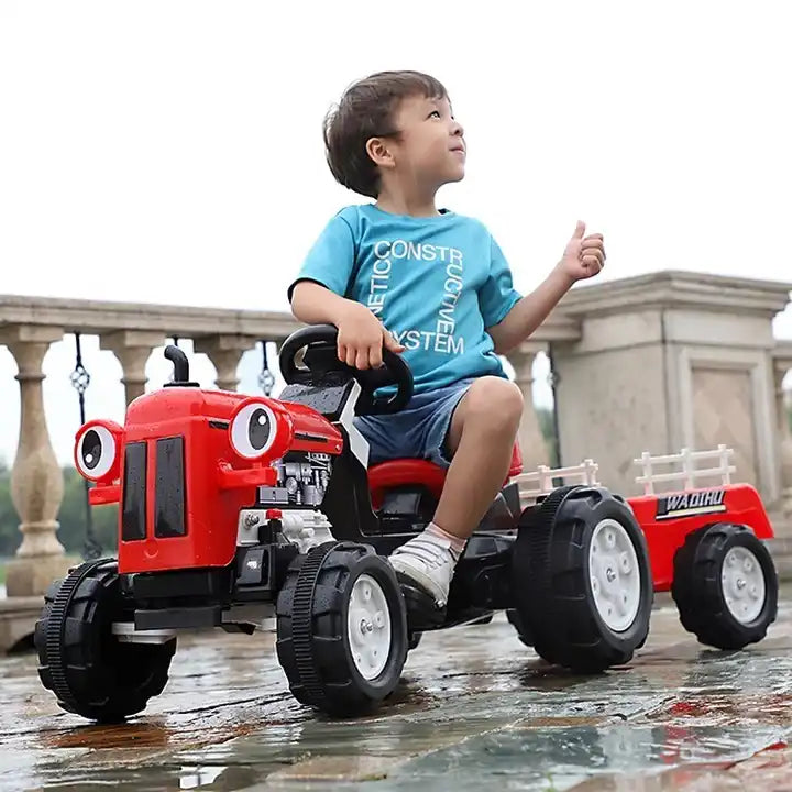 Electric Kids Ride-On Tractor - Battery-Powered Walking Tractor for Children