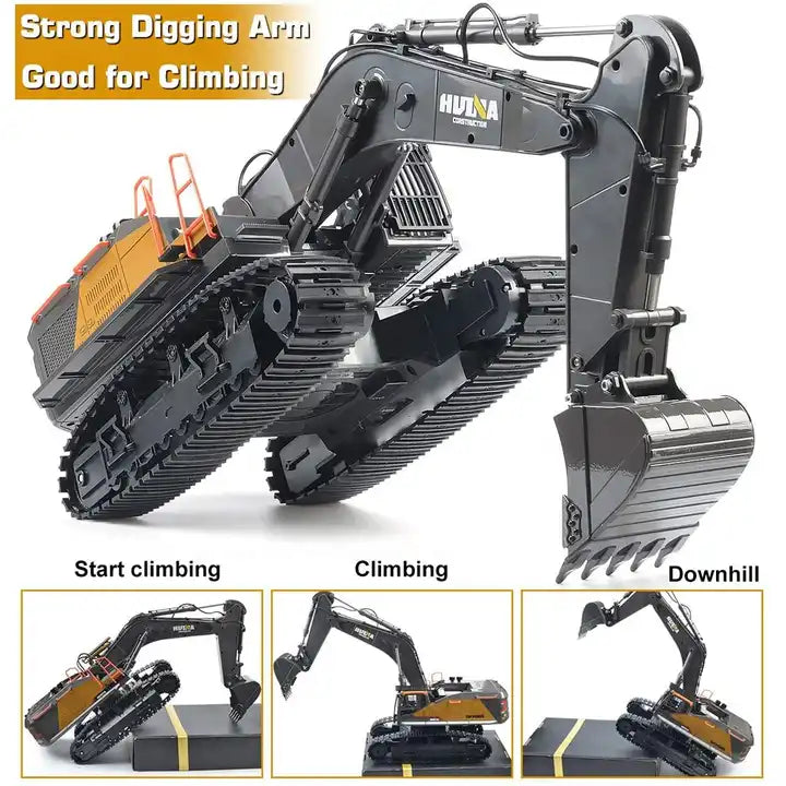 1/14 Scale 22-Channel Upgrade RC Excavator - Fully Functional Rechargeable Truck Toy