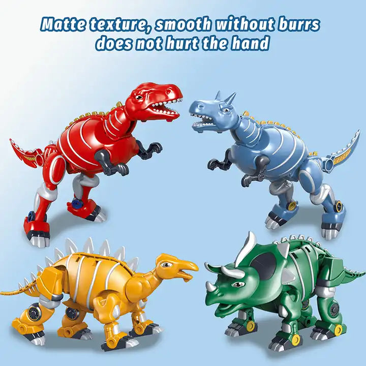 Dino Robot Deformation | Educational Mini Toys - 4 Styles Mixed Action Figure Dinosaur Robots Transformed Toy for Kids