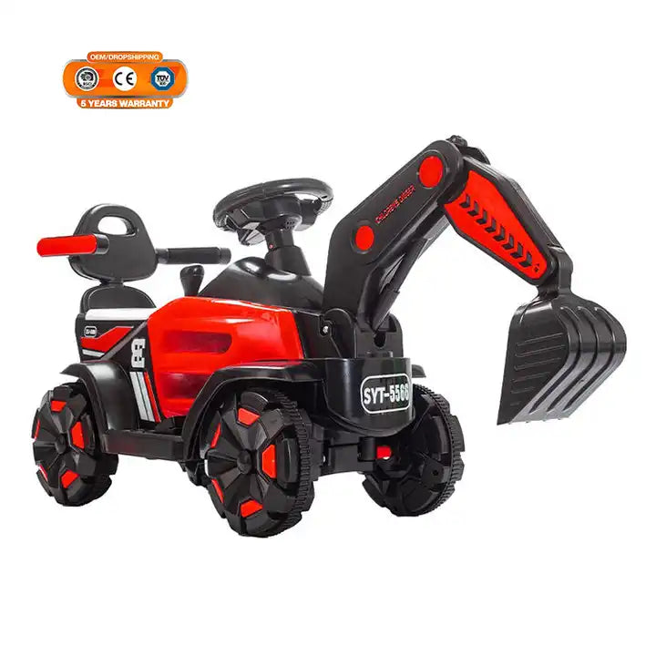 6V Rechargeable Kids Battery Ride-On Cars - Electric Tractor Excavator Toy