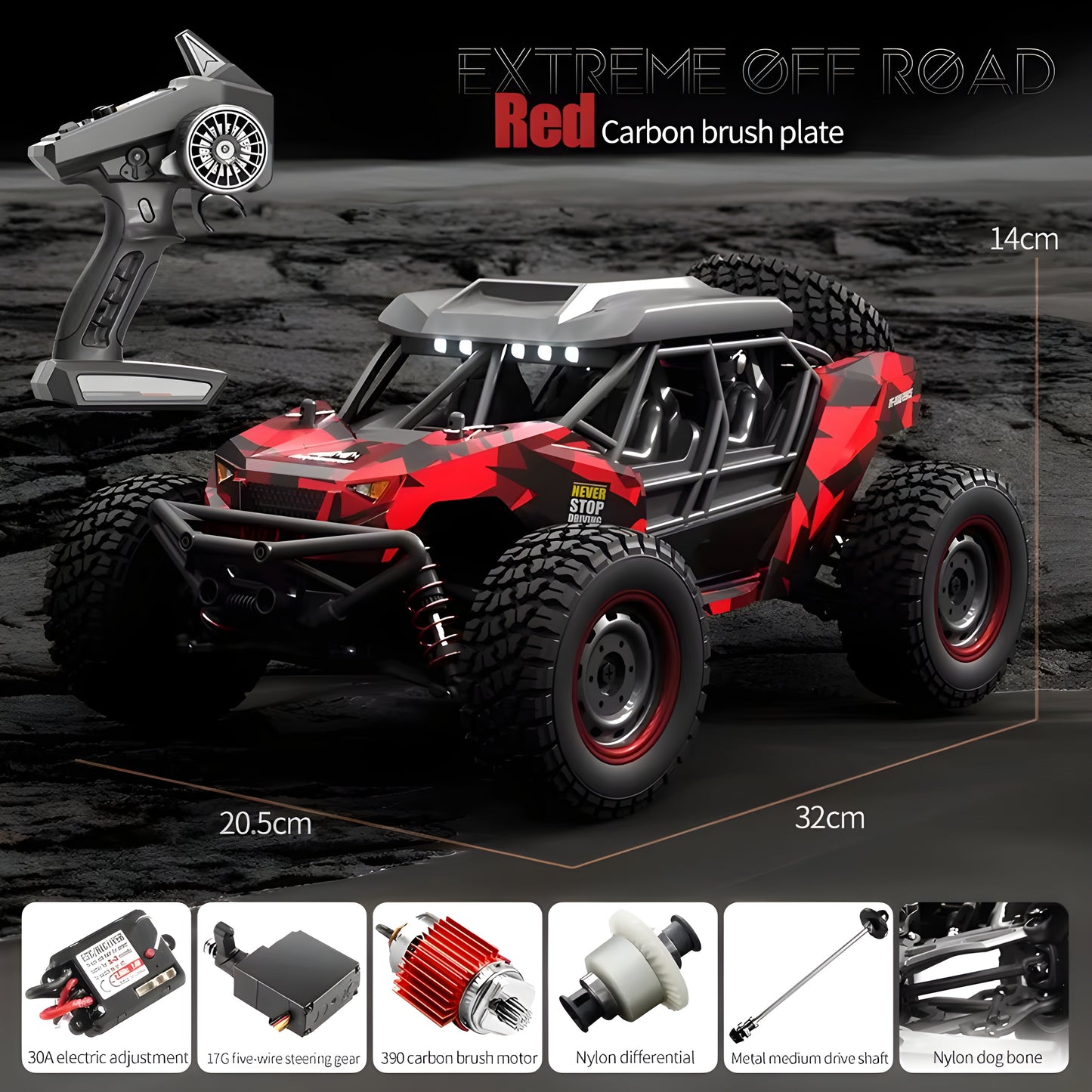SCY 16106 1/16 4WD Off-Road RC Car – Electric Climbing Buggy, 2.4G Remote Control