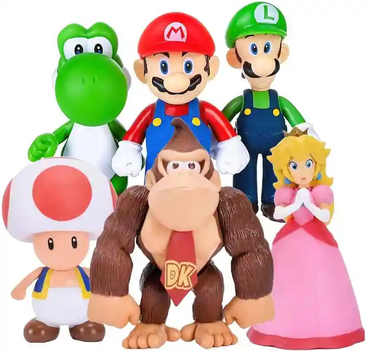 Super Mario 5-Inch Action Figure Set - 3-Piece Model Toy Collection for Kids