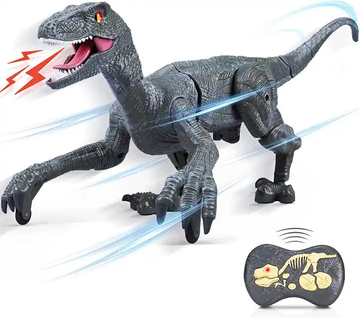 Remote Control Tyrannosaurus Dinosaur Toy with Spray, Light, and Sound Effects for Kids Ages 5+