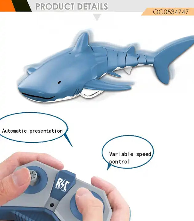 Swimming Pool RC Animal Remote Control Toys Shark - Plastic Swim in the Water for Kids (Age 6+)