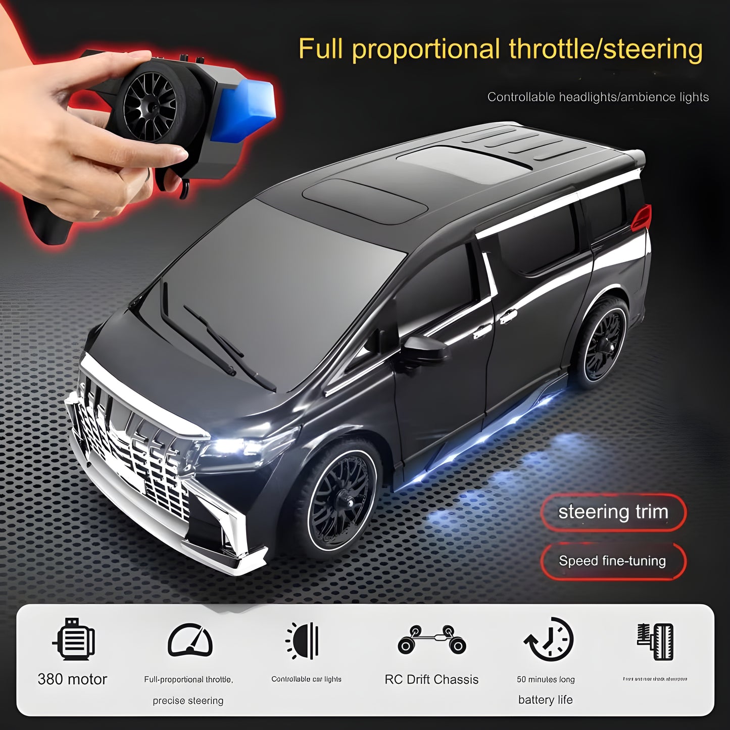 Toys MN-68 1/16 RC Racing Car - 4WD High-Speed Drift Vehicle, 2.4GHz Remote Control, 20KM/H