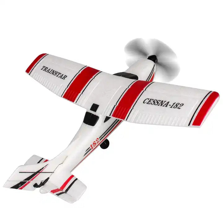 White 200 Meter Control Distance Remote Control Glider Airplane - 2.4G 3 Channel with LED Lights