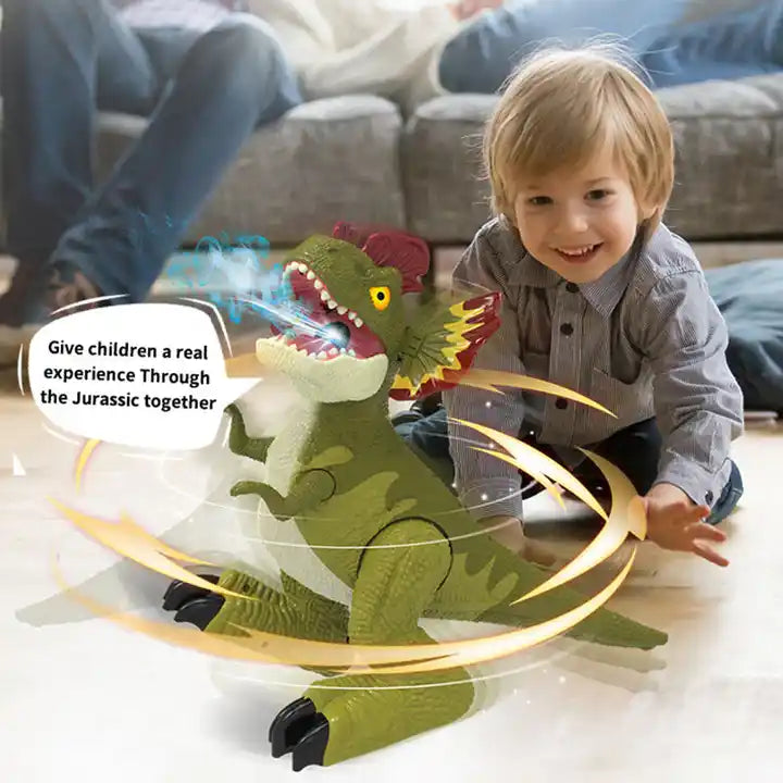 Electric Dancing Remote Control Dinosaur Toy - 2.4G Stunt Roaring Dino with Music and Spray