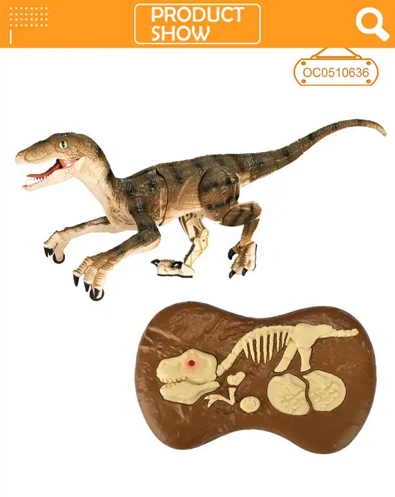 Jurassic World Walking Dinosaur Robot Toy - 2.4G Remote Control Simulation Animal with Realistic Sounds and Mist Spray