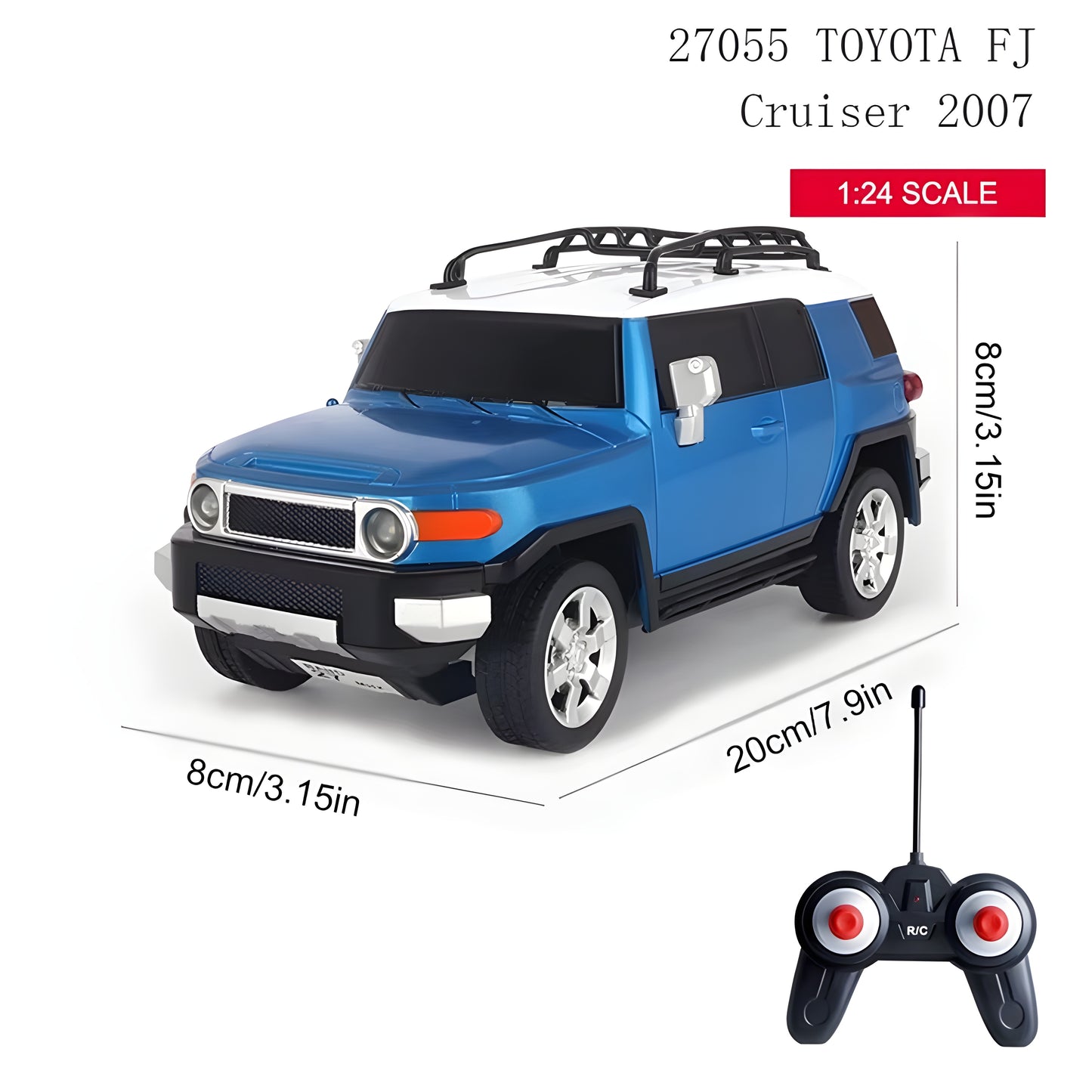 Licensed 2.4G 4CH 1/24 RC Car – Rock Crawler Radio Controlled Vehicle, Ready-to-Go, Electric Powered, Indoor-Outdoor Fun