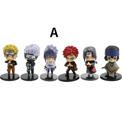 4 Styles 6PCS/SET Q Ver. Manga Figurine Statues - Uchiha Itachi, Uzumaki Gaara PVC Anime Mini Figure Model Gift Toys Dolls