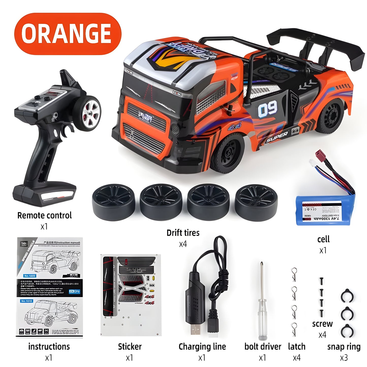 SCY 16305 1/16 Scale 4WD RC Drift Car – Brushed Electric Racing On-Road 2.4G Remote Control