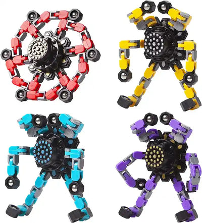 Trending Decompression DIY Robot Fingertip Spinning Top Toy ? Transformable Fidget Spinner for Kids with ADHD and Autism