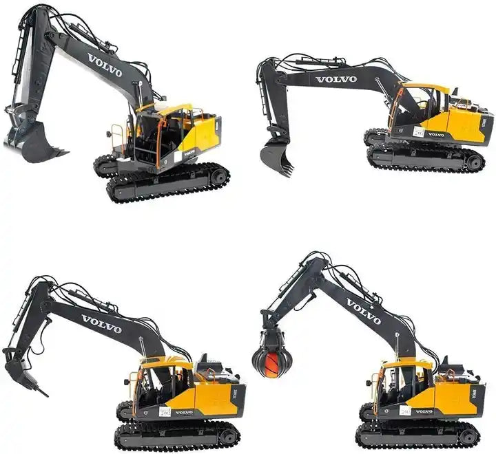 3-in-1 RC Big Excavator Toy - Simulate Sound and Light Alloy Charging Engineering Truck