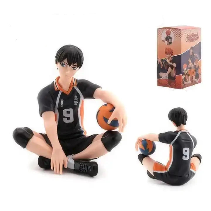 3 Styles 10CM Sitting Manga Toys Figurine Statue Haikyuu Shoyo Hinata Kageyama Tobio Gift PVC Anime Figure