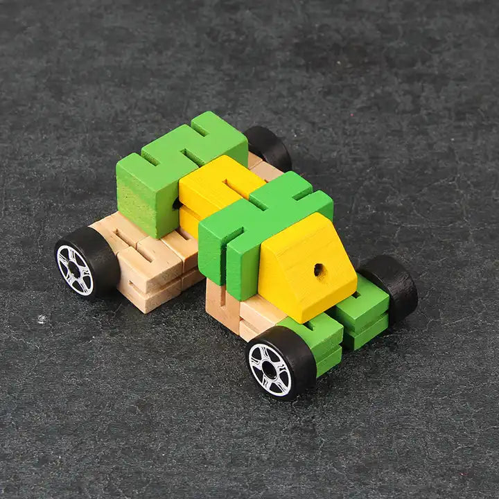 Wooden Car Deformation Wood Robot – Multifunctional DIY Children’s Early Education Educational Toy